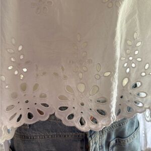 Elegant White Eyelet Women's Top